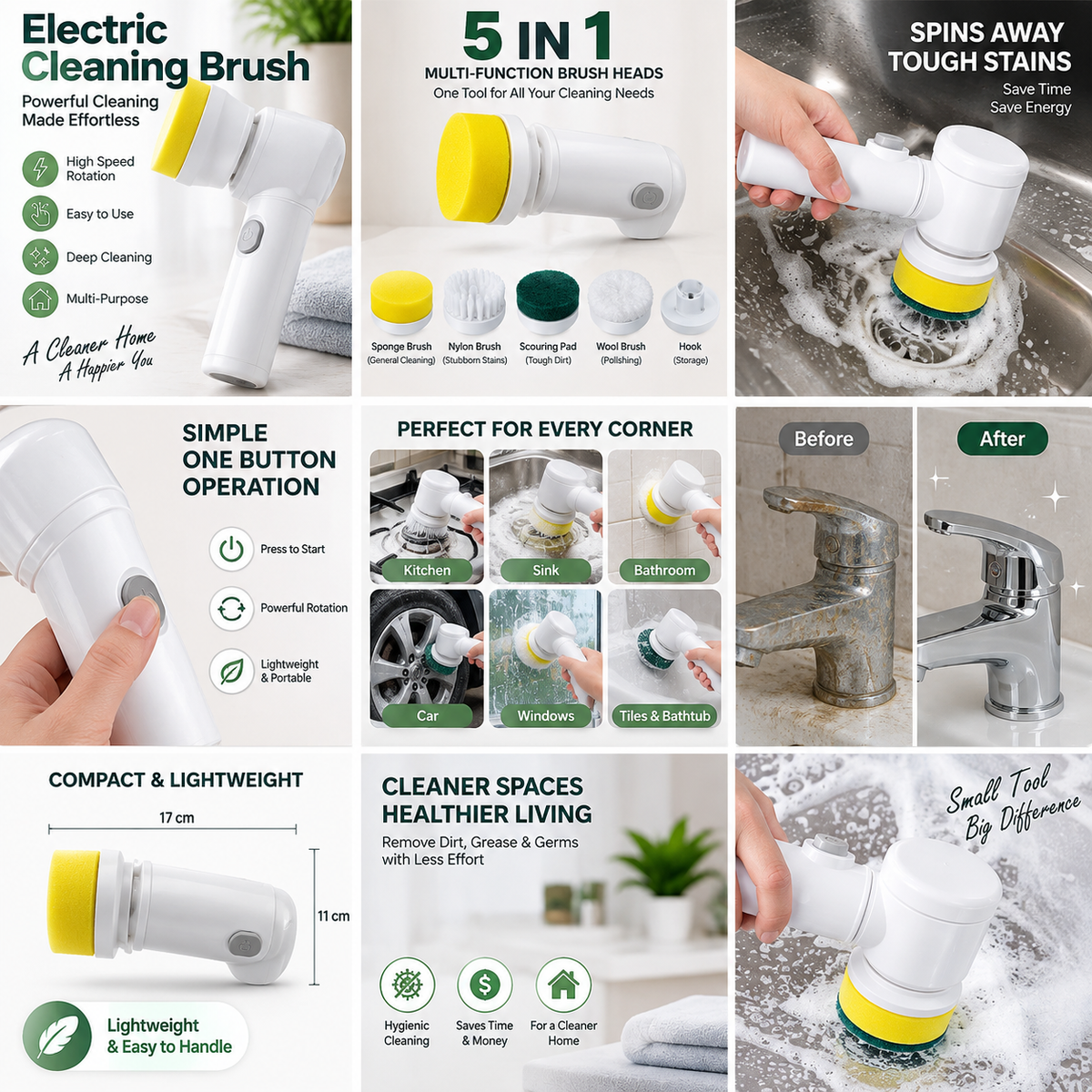 Electric Cleaning Brush (5-in-1)